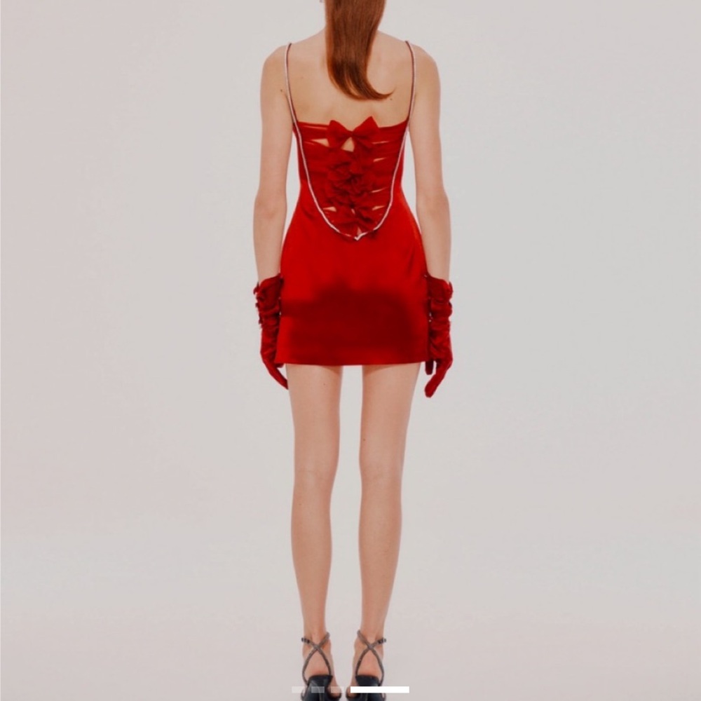 NEW! Lana Jacqueline Elegant Red Dress with Bow Detail - Picture 4 of 11